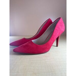 Beira Rio Conforto Red Faux Suede Pointed Toe Pumps‎ Stiletto Heels Size 10